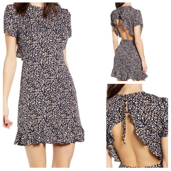 Leith Dresses & Skirts - Leith Ruffle leopard Open Back Dress Size XL